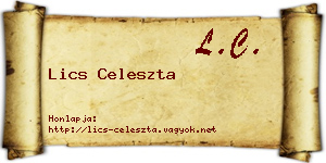 Lics Celeszta névjegykártya